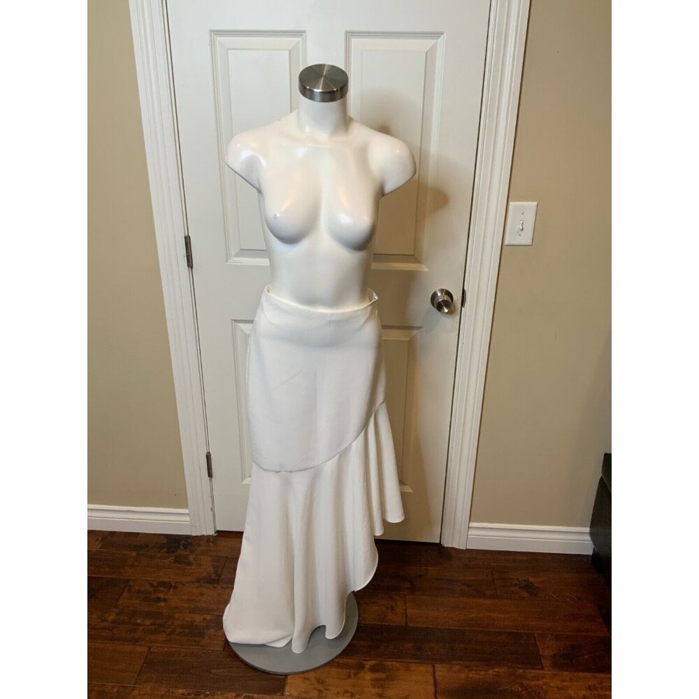 Intermix Dover White Asymmetrical Flounce Ruffle Skirt Size P